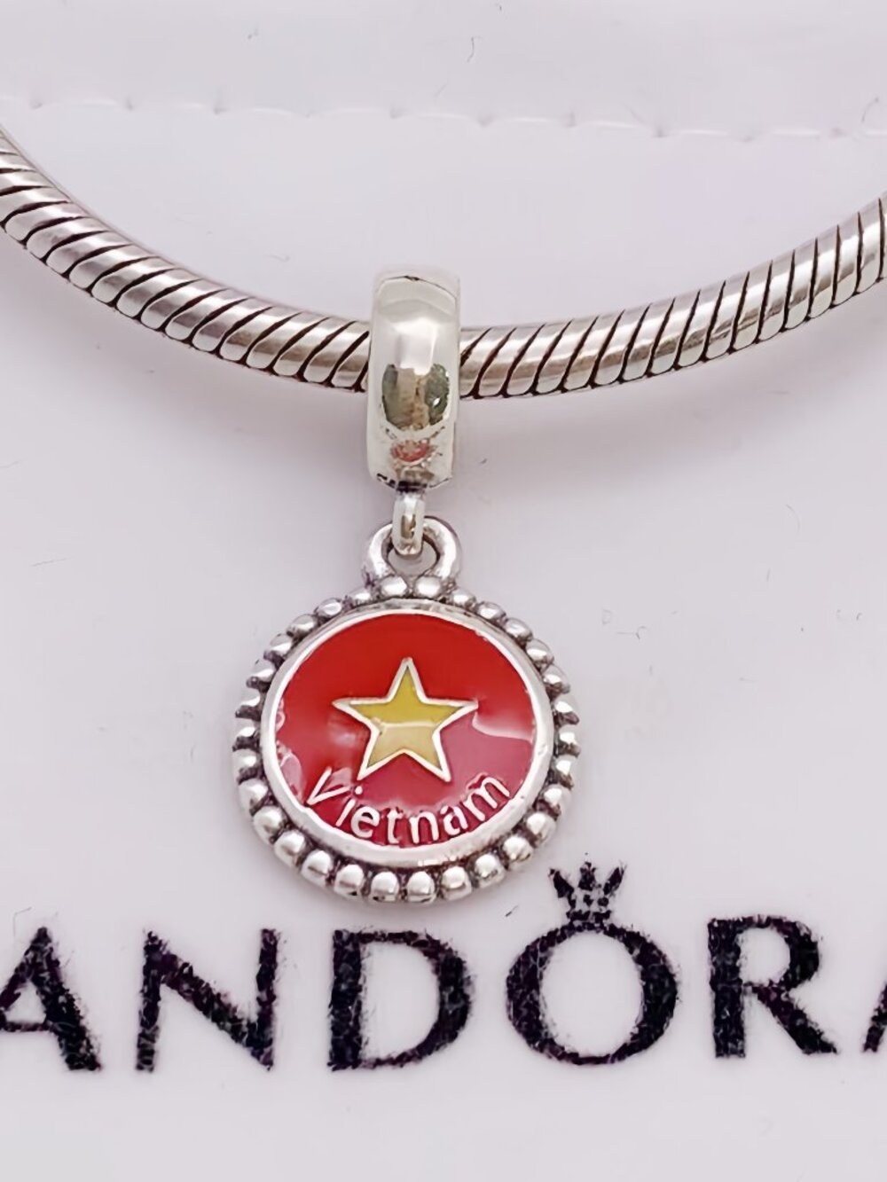 Pandora Vietnam Flag Pendant Charm